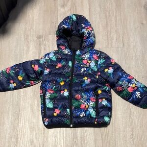 Roots Kids Navy Floral Puffer Windbreaker Jacket
